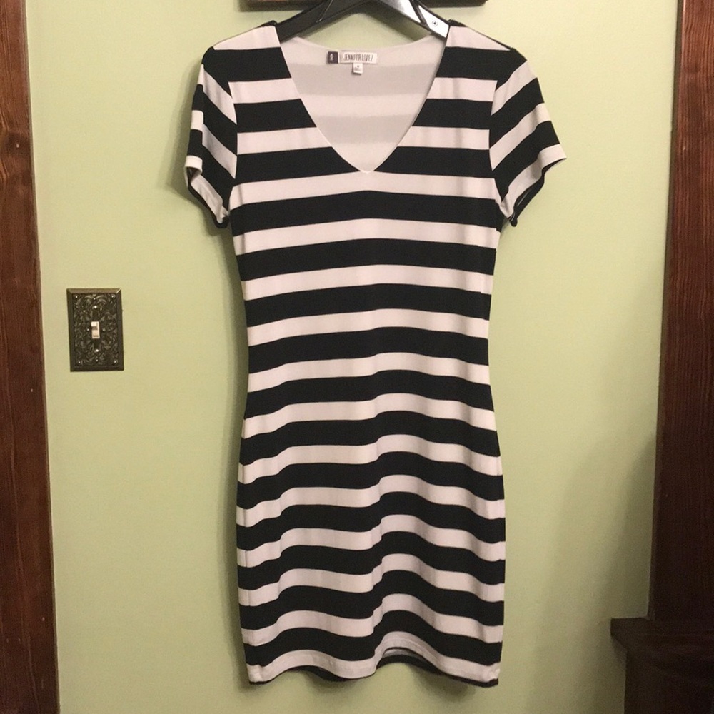 Black and white midi dress